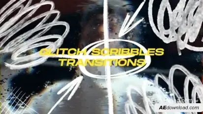Glitch Scribbles Elements Transitions Elements template preview
