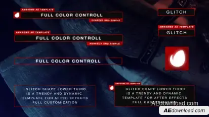 Glitch Shape Lower Third Elements template preview