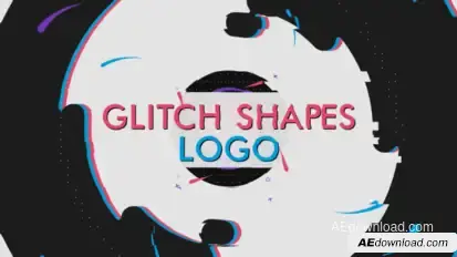 Glitch Shapes Logo Logo Stings template preview