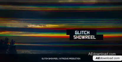 Glitch Showreel Video Displays template preview