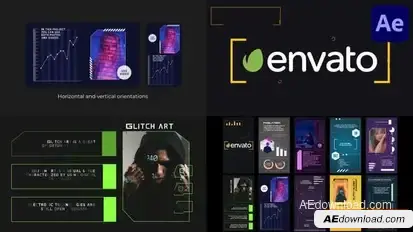 Glitch Slides And Stories | After Effects Openers template preview