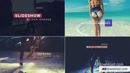 Glitch Slideshow Openers template preview