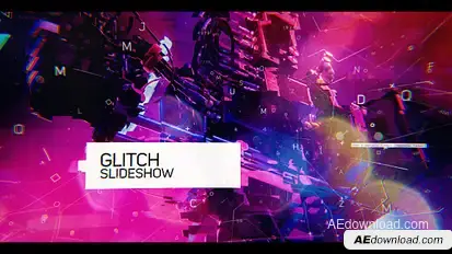 Glitch Slideshow Video Displays template preview