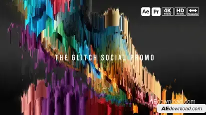 Glitch Social Promo Openers template preview