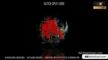 Glitch Split Logo Logo Stings template preview