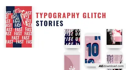 Glitch Stories Typography Pack Product Promo template preview