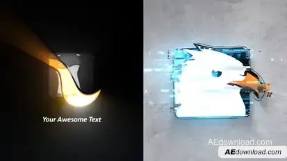 Glitch Stroke Logo Intro Logo Stings template preview