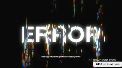 Glitch Text Effect Titles template preview