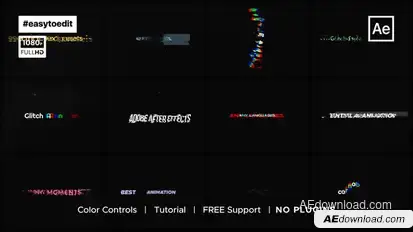 Glitch Text Presets Titles template preview