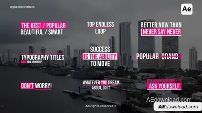 Glitch Text Titles | AE Titles template preview