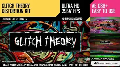 Glitch Theory (UltraHD Distortion Kit) Openers template preview