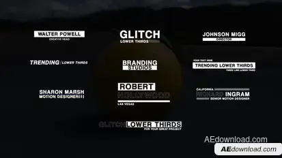 Glitch Titles & Lower Thirds Titles template preview