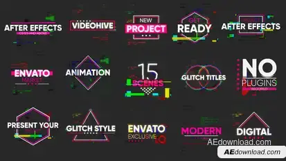 Glitch Titles Titles template preview