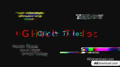 Glitch Titles Titles template preview