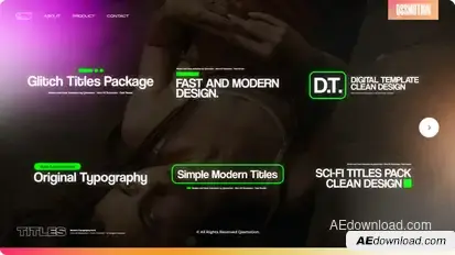 Glitch Titles Titles template preview