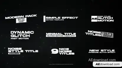Glitch Titles Elements template preview
