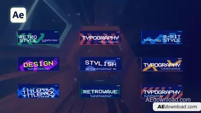 Glitch Titles Titles template preview