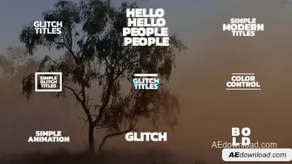 Glitch Titles | AE Titles template preview