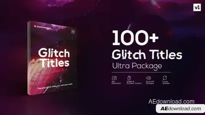 Glitch Titles Pack Titles template preview