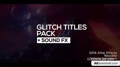30 Glitch Titles + Sound FX Titles template preview