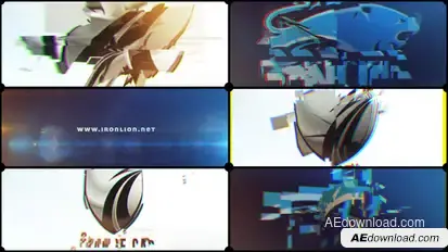 Glitch Transforming Logo Logo Stings template preview