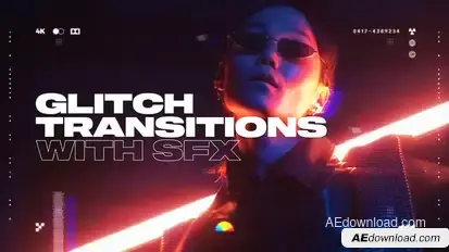 Glitch Transitions Elements template preview
