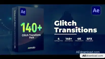 Glitch Transitions Elements template preview
