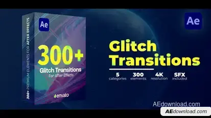 Glitch Transitions Elements template preview