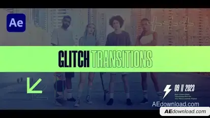 Glitch Transitions Elements template preview