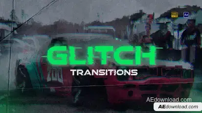 Glitch Transitions Elements template preview
