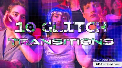 Glitch Transitions Elements template preview