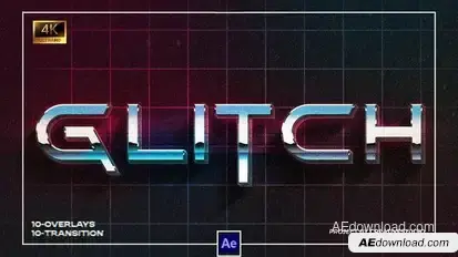 Glitch Transitions and Overlays Collection Elements template preview