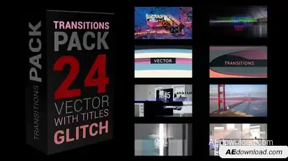 Glitch Transitions Pack 4K broadcast-packages template preview