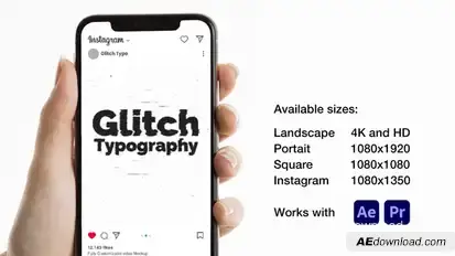 Glitch Typo Titles template preview