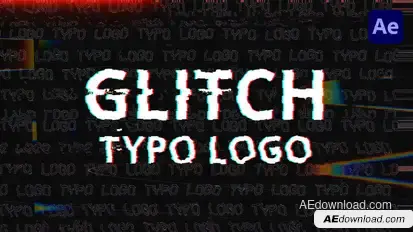 Glitch Typo Logo Openers template preview