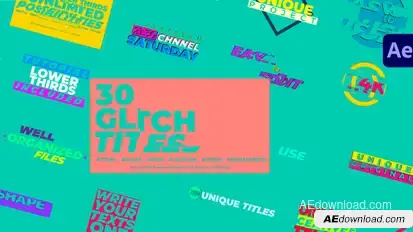 Glitch Titles Titles template preview