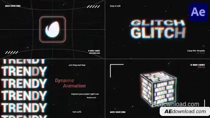 Glitch Typography for After Effects Titles template preview