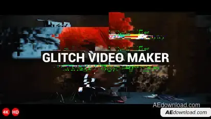 Glitch Video Maker Elements template preview