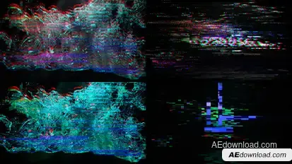 Glitch Water Logo Reveal Logo Stings template preview