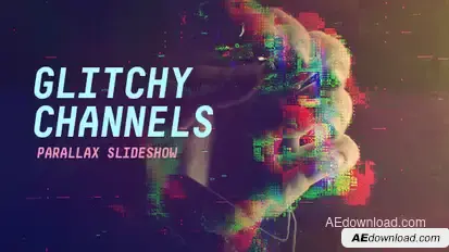 Glitchy Channels Parallax Slideshow Openers template preview