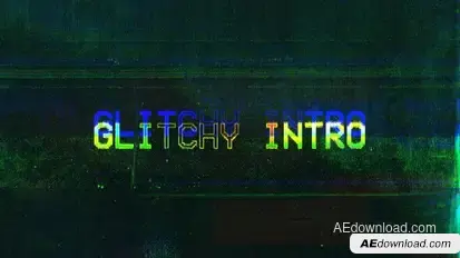 Glitchy Intro Logo Stings template preview