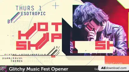 Glitchy Music Fest Opener Openers template preview