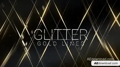 Glitter Gold Lines | Award Titles Titles template preview