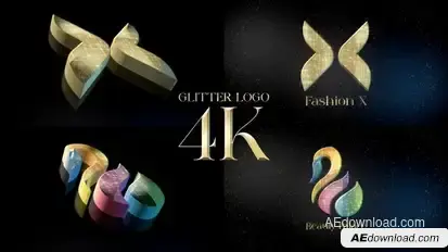 Glitter Logo Reveal Logo Stings template preview