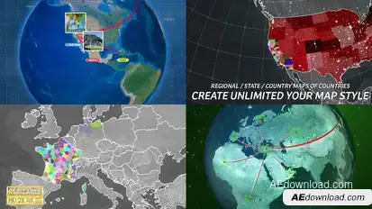 Globe Map Pro Kit Infographics template preview
