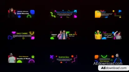 Glow Name Tag | Photo Lower Third Elements template preview
