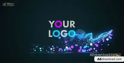 Glow Particles Logo Logo Stings template preview