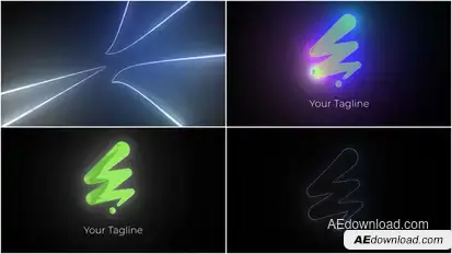 Glow Warp Logo Logo Stings template preview