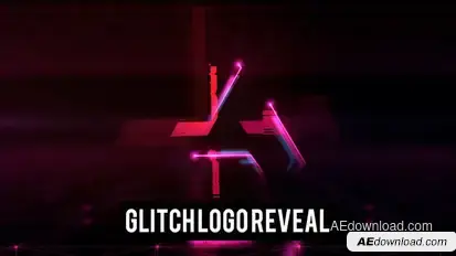Glowing Glitch Logo Logo Stings template preview