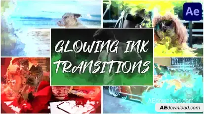 Glowing Ink Transitions for After Effects Elements template preview